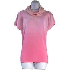 INC International Concepts Pink Ombre Cowl High Neck Sweater Blouse Size Large
